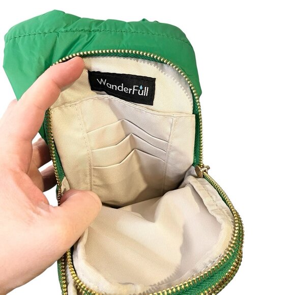 WanderFull HydroBag Green Puffer Crossbody Water Bottle Bag Carrier Sling NEW - Picture 8 of 9